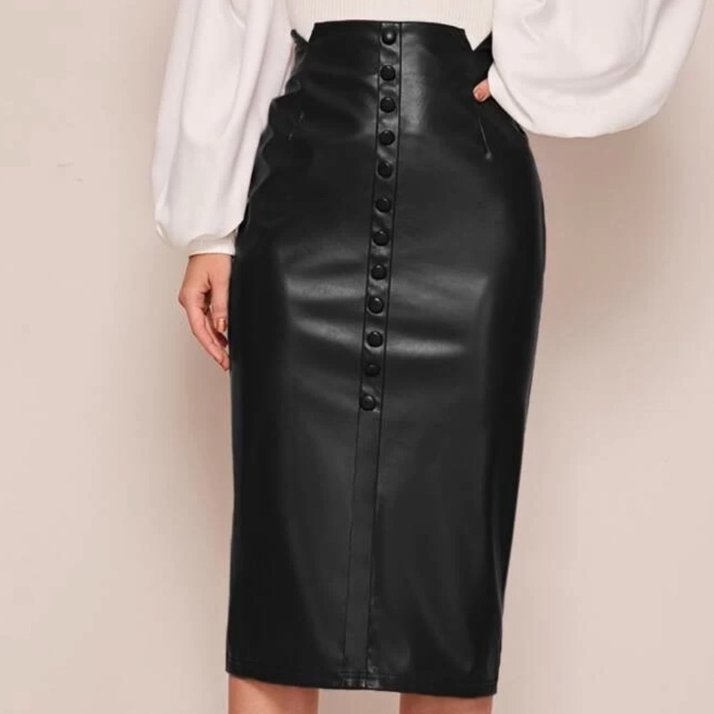 Shein Midi PULeather skirt